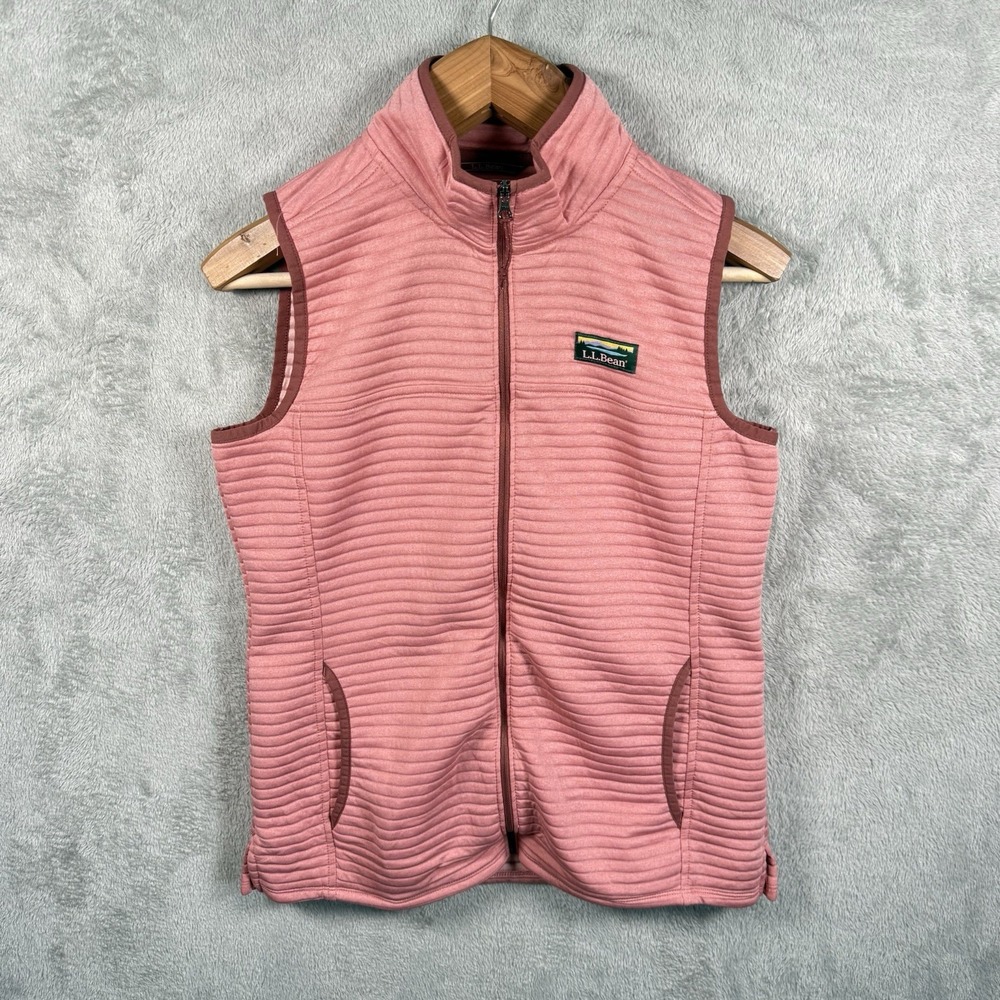 L.L. Bean Airlight Vest Womens Small Pink Full Zip Quilted Hiking Outdoor 513118